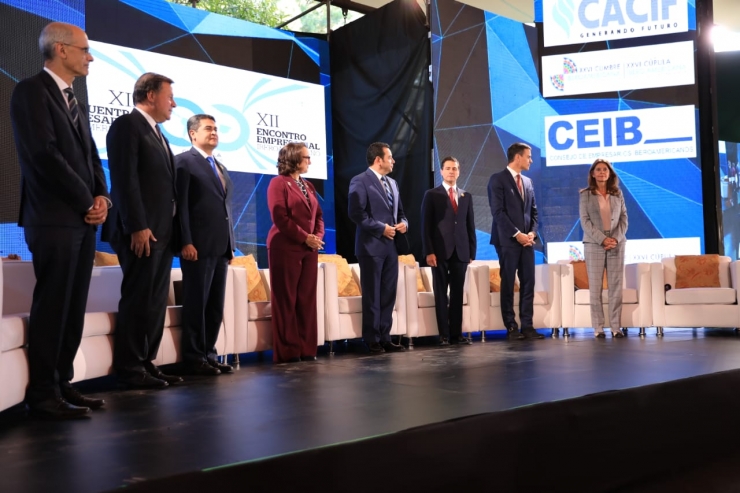 El cap de Govern, Toni Martí, durant la Trobada Empresarial a Guatemala.